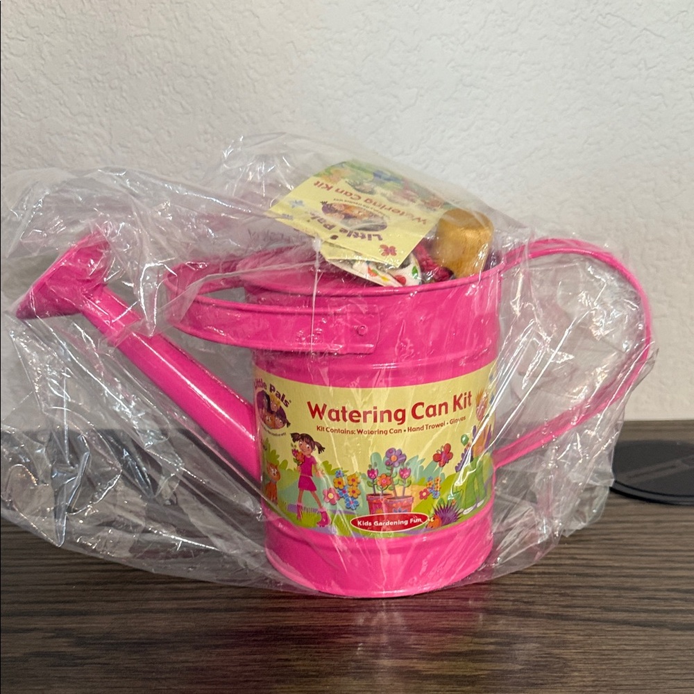 Kids Pink Watering Can Kit